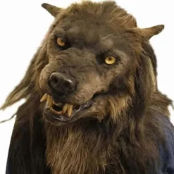 Ulvemaske med glødende øjne, bevægelige ører og kæber til Halloween Cosplay og sjov til fester