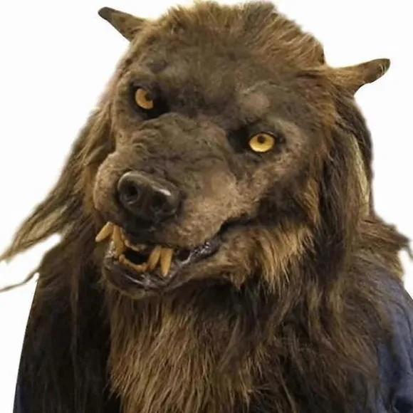 Ulvemaske med glødende øjne, bevægelige ører og kæber til Halloween Cosplay og sjov til fester