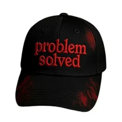 Unisex Casual Mørk Blodplet Hat, Problemfri Blodig Kasket til Halloween Kostume Sort Black