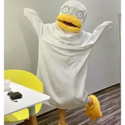 Unisex Gul Andefigur Pyjamas til Efterår og Vinter S
