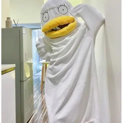 Unisex Gul Andefigur Pyjamas til Efterår og Vinter S
