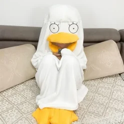Unisex Gul Andefigur Pyjamas til Efterår og Vinter S
