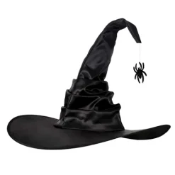 Unisex Halloween Vinklet Heksehat Sort Folder Troldmand Hat Mænd Kvinder A