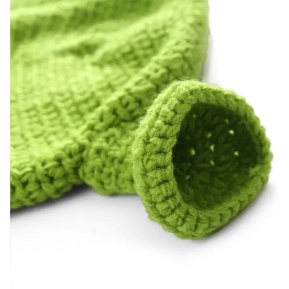 Unisex Håndlavet Strikket Shrek Hat, Beanie, Varmt og Holdbart Håndlavet Strikket Hat, Cosplay Bowler Hat, Uld Vinterhat til Kvinder Mænd Grøn