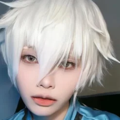 Unisex Kort Sød Anime Cosplay Kostume Paryk, Varmebestandige Syntetiske Hårfibre, Justerbart Og Åndbart Net For Fuld Dækning Komfortabel Pasform,