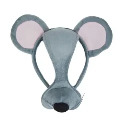 Unisex Musemaske på hårbøjle med lyd Grey One Size