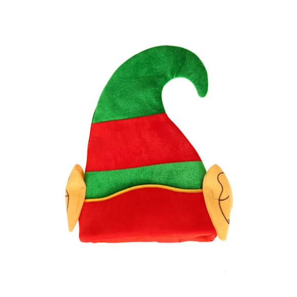 Unisex Nissehue med ører, One Size, Grøn og Rød, (Pakke med 2)