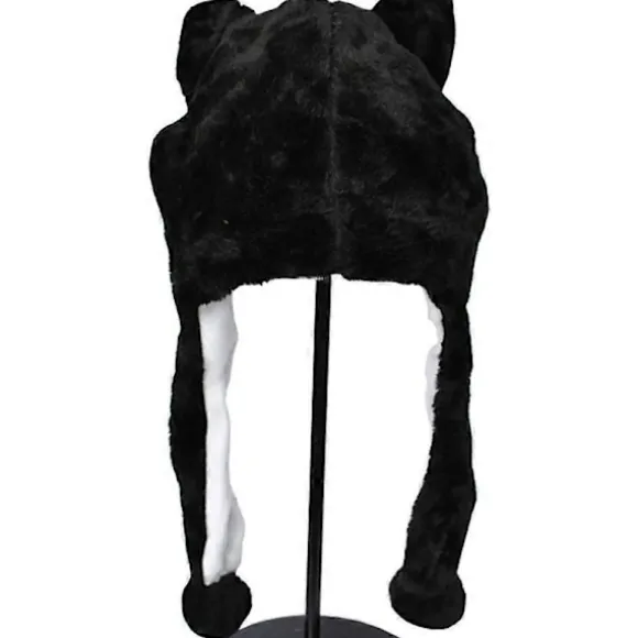 Unisex Vinter Plys Øreklap Dyrehatte Sort Husky Hovedomkreds 56-58cm/22-22.83inch