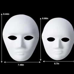 Unnosin Halloween Maskerade Malbar Rædselsmaske DIY Halloween Fest Kostume Maske (Papir, Hvid, 12 stk)
