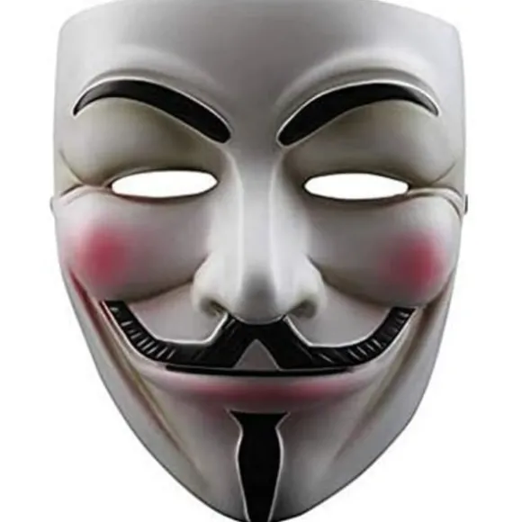 V for Vendetta Guy Fawkes Mask Kvalitet Anonymous Mask Halloween Kostume Hackers Mask Cosplay Party Mask One Size-FM-