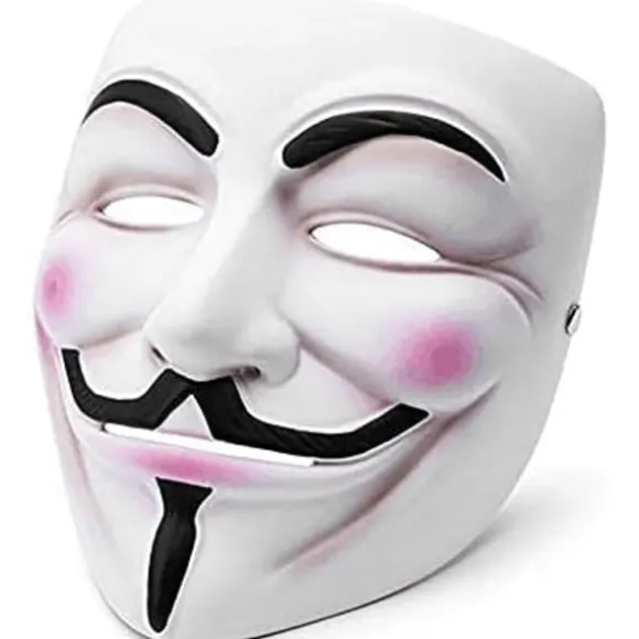 V for Vendetta Guy Fawkes Mask Kvalitet Anonymous Mask Halloween Kostume Hackers Mask Cosplay Party Mask One Size-FM-
