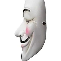 V for Vendetta Guy Fawkes Mask Kvalitet Anonymous Mask Halloween Kostume Hackers Mask Cosplay Party Mask One Size-FM-