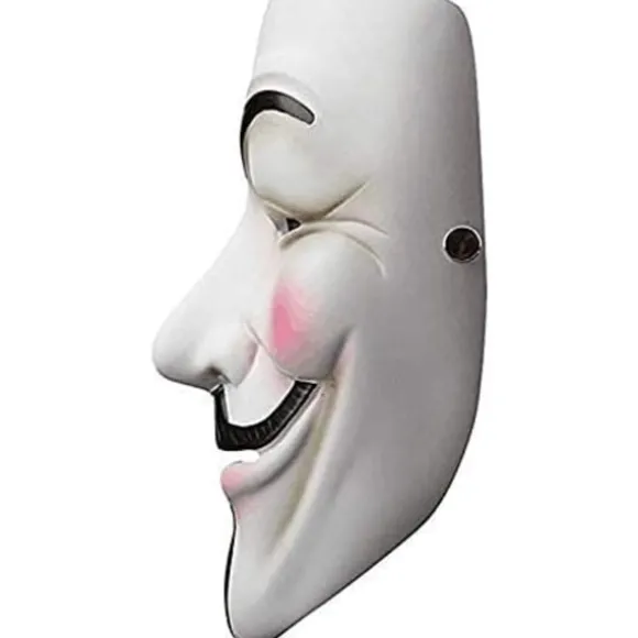 V for Vendetta Guy Fawkes Mask Kvalitet Anonymous Mask Halloween Kostume Hackers Mask Cosplay Party Mask One Size-FM-