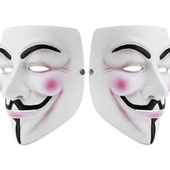 V for Vendetta Guy Fawkes Mask Kvalitet Anonymous Mask Halloween Kostume Hackers Mask Cosplay Party Mask One Size-FM-