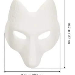 Varghoved Maske Dyremasker 2 stk. Rævemaske, Halloween Hvid Rævemaske AA
