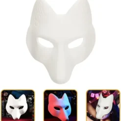 Varghoved Maske Dyremasker 2 stk. Rævemaske, Halloween Hvid Rævemaske AA