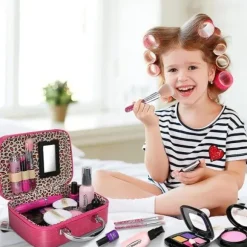 Vaskbart makeup-sæt til børn med kosmetiktaske