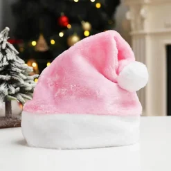 Velour Julemandshat Unisex Komfortabel Kreativ Flerfarvet Voksen & Børn Julehat til Julefrokost