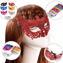 Venedig Sexet Golden Fox Mask Masquerade Kostume Dance Mask Access Black