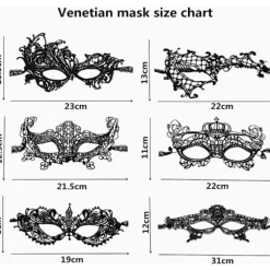 Venetiansk Maske, 6 Stykker Maskeradebal Maske Blonder Maske Venetiansk Maskerade Maske Sexet Blonder Maske til Aftenfest Prom Ballet