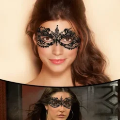 Venetiansk Maske, 6 Stykker Maskeradebal Maske Blonder Maske Venetiansk Maskerade Maske Sexet Blonder Maske til Aftenfest Prom Ballet