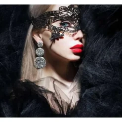 Venetiansk maske, 6 stykker maskeradebalmaske blondemaske venetiansk maskerade maske sexet blondemaske til aftenfest ballet