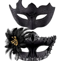 Venetiansk Maske Par Maskebal Maske Kvinder Blonde Venetiansk Maske til Kvinder Mænd Maskebal