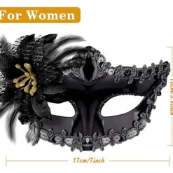Venetiansk Maske Par Maskebal Maske Kvinder Blonde Venetiansk Maske til Kvinder Mænd Maskebal