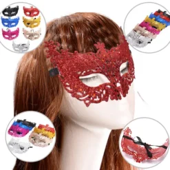 Venetiansk Sexet Gylden Rævemaske Maskefest Dansemask Black
