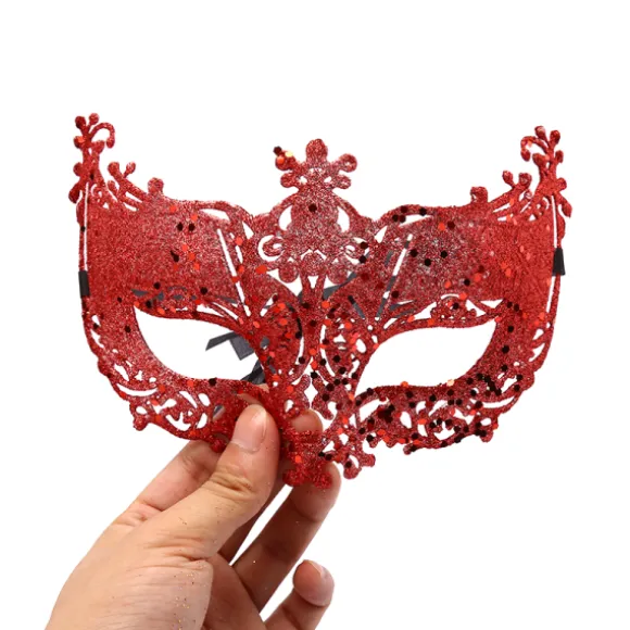 Venetiansk Sexet Gylden Rævemaske Maskefest Dansemask Black