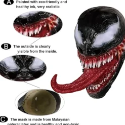 Venom Maske Latexmaske Cosplay Lang Tunge Cosplay Jul Film