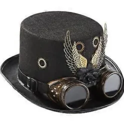 Victorian Gear Vinger Briller Jazz Hat Steampunk Hat Høj Hat Halloween Hat Party Performance Hat til Festligheder