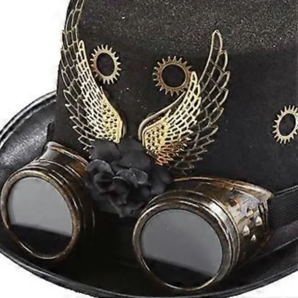 Victorian Gear Vinger Briller Jazz Hat Steampunk Hat Høj Hat Halloween Hat Party Performance Hat til Festligheder