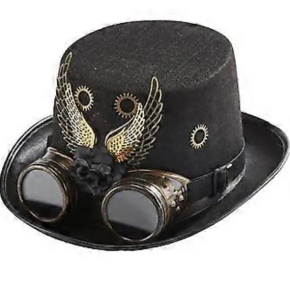 Victorian Gear Vinger Briller Jazz Hat Steampunk Hat Høj Hat Halloween Hat Party Performance Hat til Festligheder