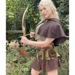Vikinge-stil middelalderbælte med pung til Halloween-kostumer, brun 1