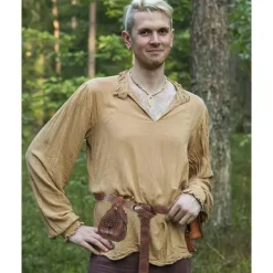 Vikinge-stil middelalderbælte med pung til Halloween-kostumer, brun 1