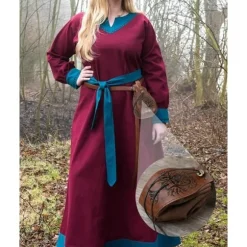 Vikinge-stil middelalderbælte med pung til Halloween-kostumer, brun 1