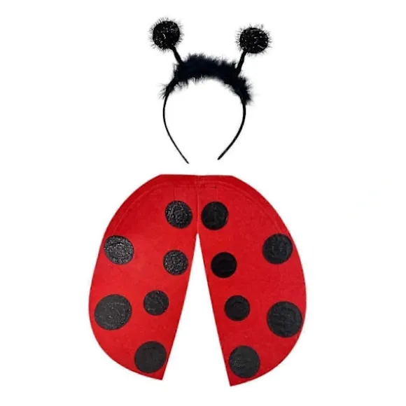 Vinge med Hårbånd Cosplay Mariehøne Kostume til Rollespil Halloween