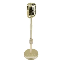 Vintage Bordmikrofon Prop Model med Justerbar Højde, Guld-Perfet