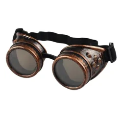 Vintage Victorian Steampunk Goggles Briller Svejsning Gothic Cosp Red Bronze One Size