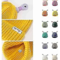 Vinter Forældre-barn Sød Glødende Lille Monster Strikket Hat, Sjov Sød Monster Beanies Cap, Sjov Glødende Monster Strikket Hat Gray