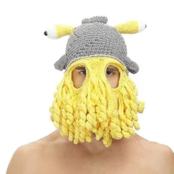 Vinter Uld Hat Europa Og Amerika Sjov Octopus Hat Maske Pullover Tentakel Hat
