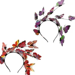 Vinterkampagne, sommerfuglehovedbånd, glitter sommerfugle fascinator hat elegant hårbøjle til kvinder kostume te-selskabsartikler