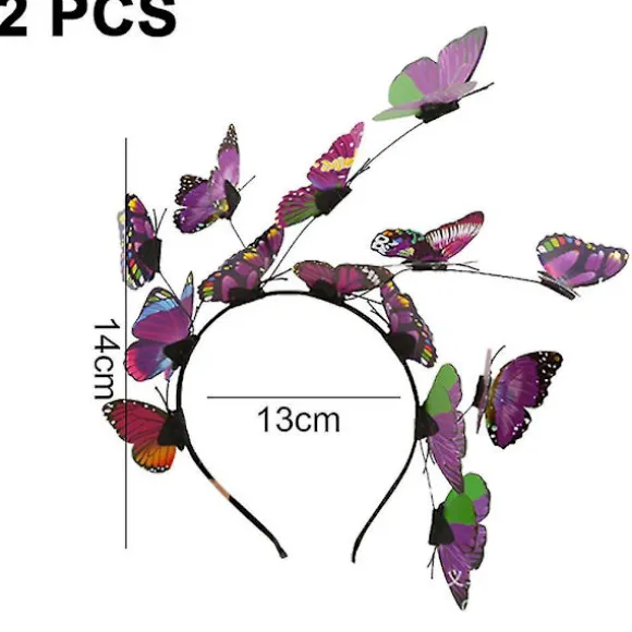 Vinterkampagne, sommerfuglehovedbånd, glitter sommerfugle fascinator hat elegant hårbøjle til kvinder kostume te-selskabsartikler