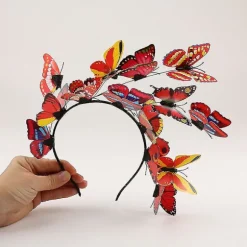 Vinterkampagne, sommerfuglehovedbånd, glitter sommerfugle fascinator hat elegant hårbøjle til kvinder kostume te-selskabsartikler
