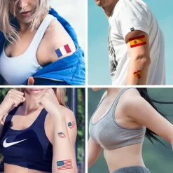 VM 2026 Sverige Norge Flag Tatoveringsmærker, Fodboldkamp Tatoveringsmærker 10 stk.