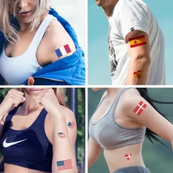VM Vandtæt og Miljøbeskyttelse Verdensflag Ansigts-tatoveringsmærkater Sportsspil Heppekor Tatoveringsmærkater 43 Malaysia 60*60mm
