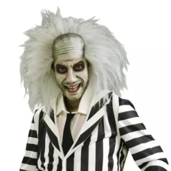 Voksen Beetlejuice Einstein Hvid Ikonisk Krøllet Hår Halloween Paryk, CJY