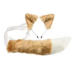 Voksen Børn Simulation Plys Ulv Katteøre Hovedbøjle Bandana med Pelsagtig Lang Hale Sæt Anime Cosplay Kostume Rekvisitter Halloween Fancy Fest Tilbehør khaki | Fyndiq