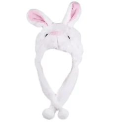 Voksen Børn Vinter Sød Plys Dyr Karakter Hue Hat Med Pom Pom Ender Lange Remme Sjov Udstoppet Legetøj Ørevarmer Cap Cosplay Rabbit